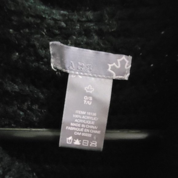 One Size, Black Acrylic Cowl Neck Poncho, Sears - Picture 4 of 4